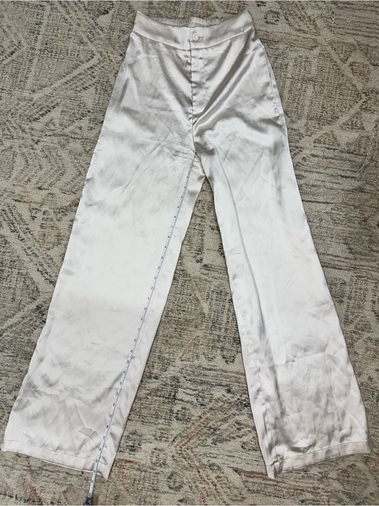 Princess Polly Pants - Princess Polly Satin White Trousers sz 2